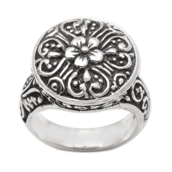 Alternate image for Bali Artisan Crafted Floral Cocktail Ring Crown of Flowers