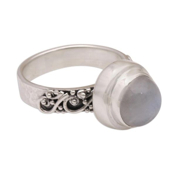 Alternate image for Rainbow Moonstone and Sterling Silver Ring from Bali Translucent Forest