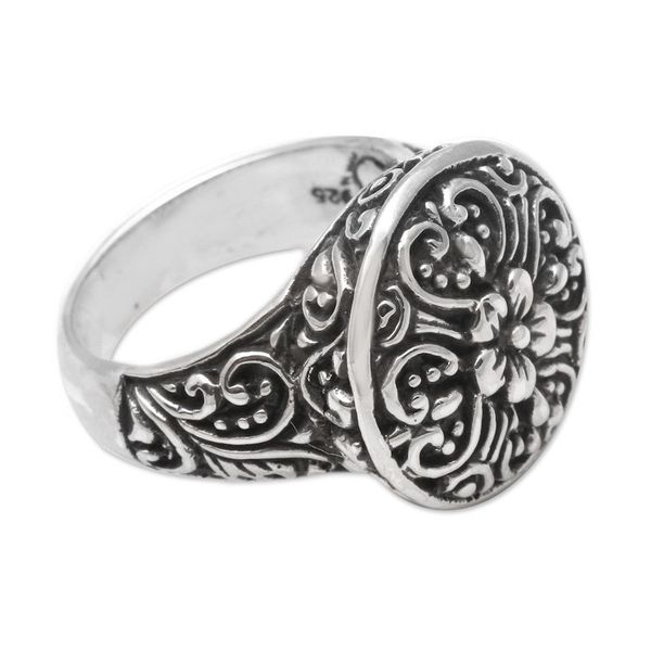 Alternate image for Bali Artisan Crafted Floral Cocktail Ring Crown of Flowers