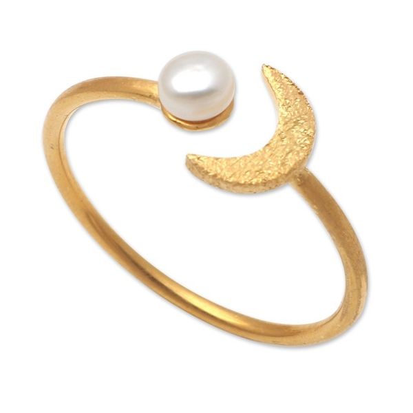 Alternate image for Gold-Plated Mabe Pearl Cocktail Ring By the Moon in Gold