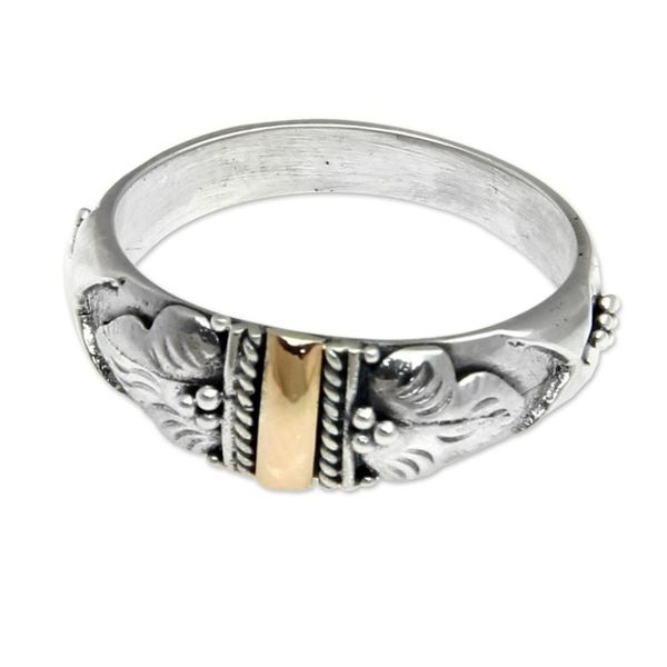 Alternate image for Handmade Silver and 18k Gold Ring Frangipani Aura