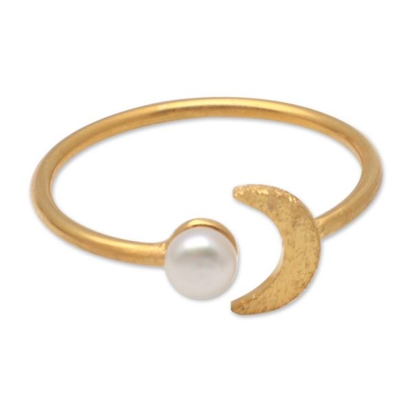 Alternate image for Gold-Plated Mabe Pearl Cocktail Ring By the Moon in Gold
