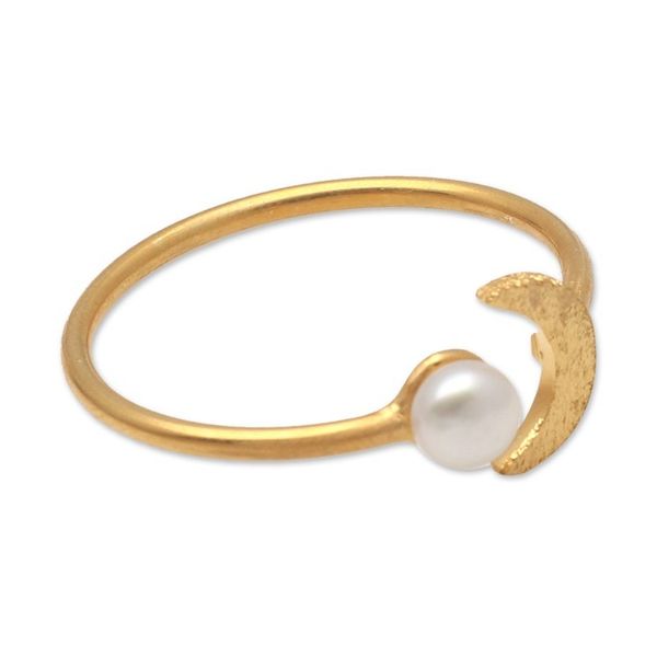 Alternate image for Gold-Plated Mabe Pearl Cocktail Ring By the Moon in Gold