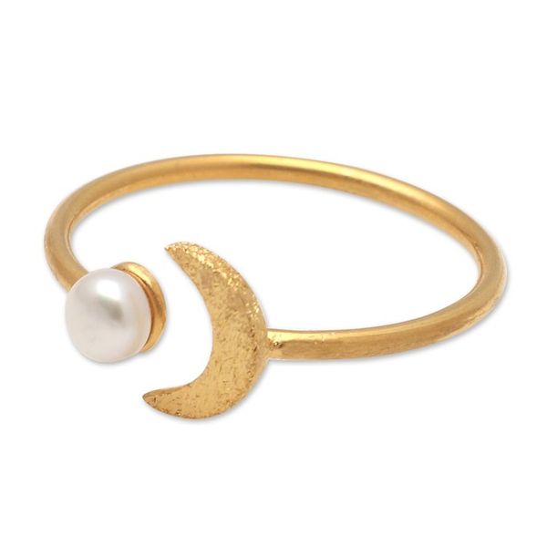 Alternate image for Gold-Plated Mabe Pearl Cocktail Ring By the Moon in Gold