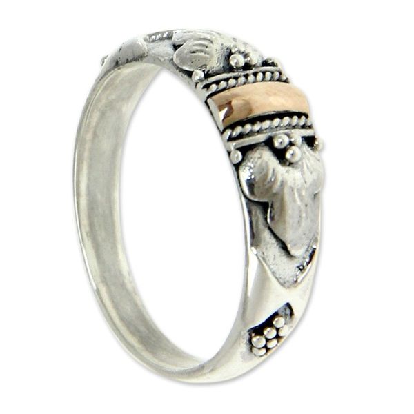 Alternate image for Handmade Silver and 18k Gold Ring Frangipani Aura