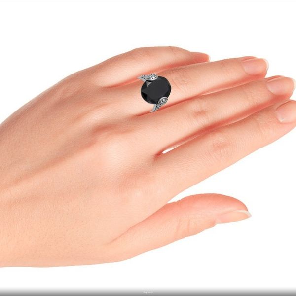 Alternate image for Oval Onyx and Sterling Silver Cocktail Ring from Bali Mysterious Oval