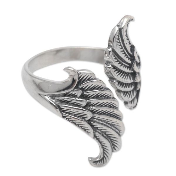 Alternate image for Sterling Silver Wrap Ring Reverse Wings Reversed Wings