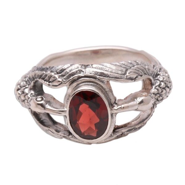 Alternate image for Mens Indonesian Sterling Silver and Garnet Ring Gift of Peace
