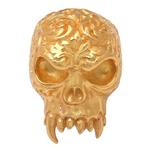 Alternate image for Skull-Shaped 22k Gold-Plated Cocktail Ring from Bali Trunyan Emissary