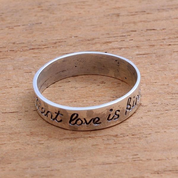 Alternate image for Romantic Sterling Silver Band Ring from Bali What Love Is