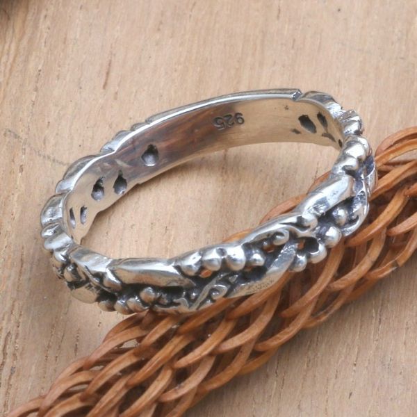 Alternate image for Hand Crafted Sterling Silver Band Ring Happy Chance