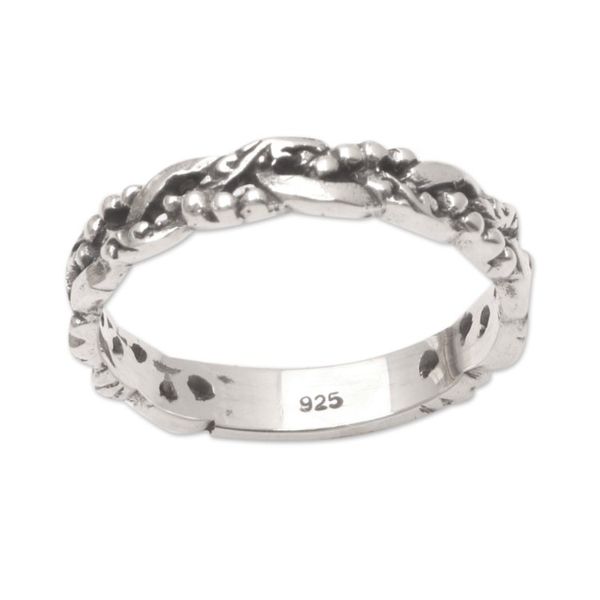 Alternate image for Hand Crafted Sterling Silver Band Ring Happy Chance