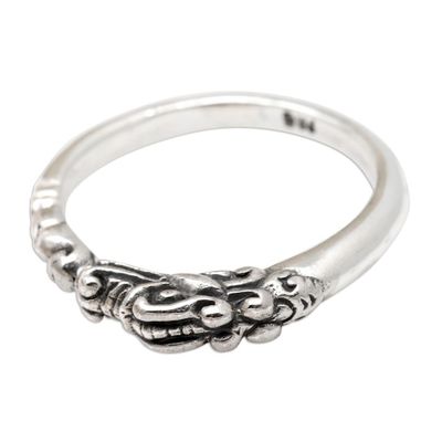 Alternate image for Hand Crafted Sterling Silver Band Ring River Dragon