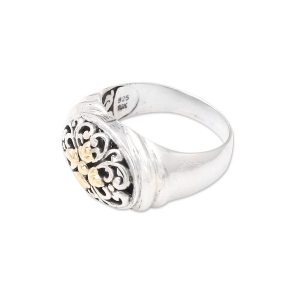 Alternate image for Gold-Accented Unisex Cocktail Ring from Bali Morning Sun