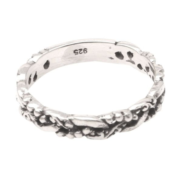 Alternate image for Hand Crafted Sterling Silver Band Ring Happy Chance