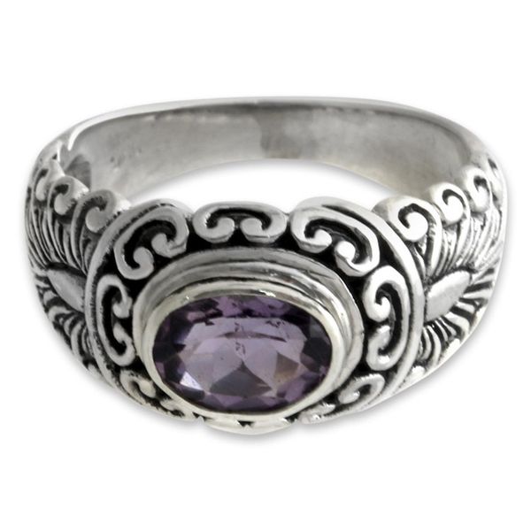 Alternate image for Amethyst solitaire ring Sumatra Splendor
