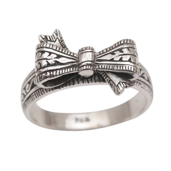 Alternate image for Balinese Handmade 925 Sterling Silver Bow Cocktail Ring Celuk Bow