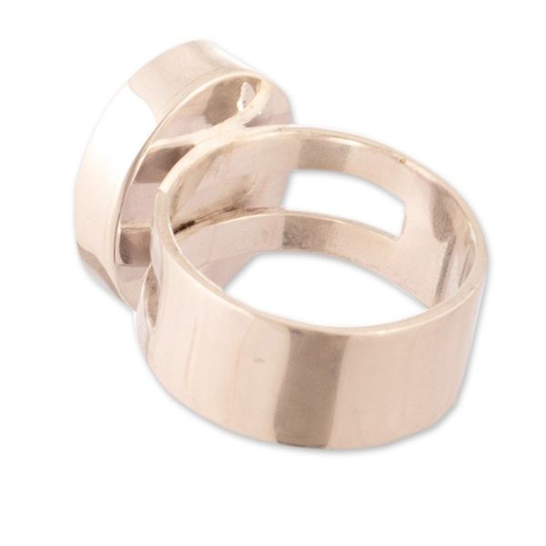Alternate image for Modern Minimalist Round Opal Single Stone Ring from Peru Powerful Truth