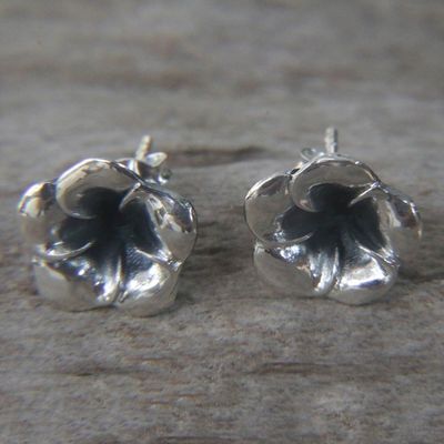 Primary image for Floral Sterling Silver Stud Earrings Silver Allamanda