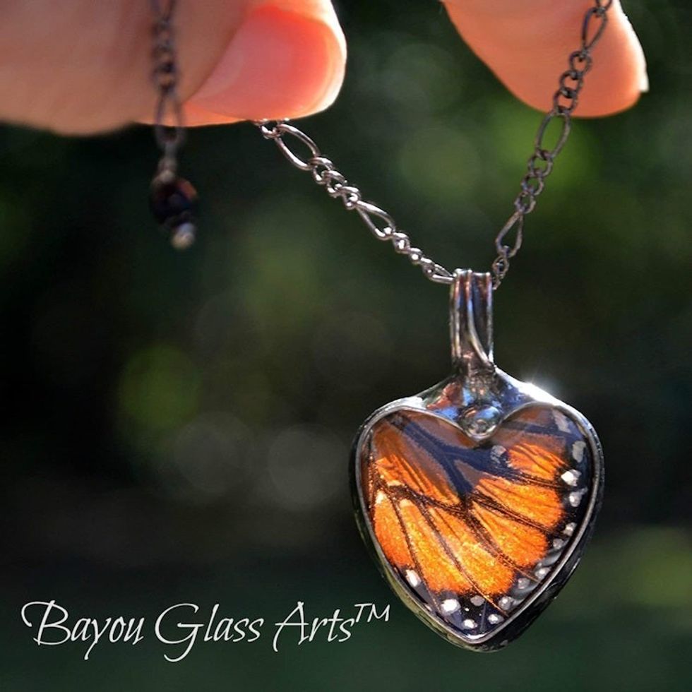 Butterfly Wing Heart Necklace for Women