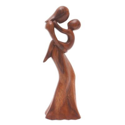 Alternate image for Mother and Child Suar Wood Statuette Mothers True Love