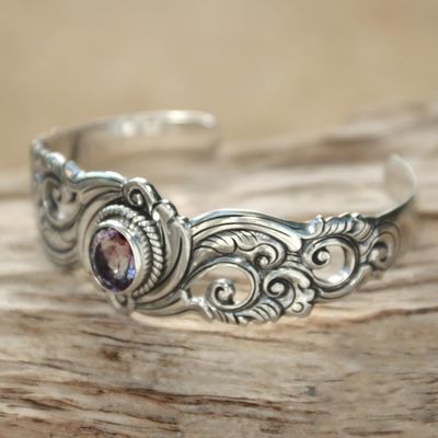 Alternate image for Amethyst and Sterling Silver Cuff Bracelet Regal Ivy