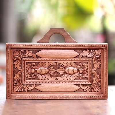 Alternate image for Handcrafted Wood Backgammon Set with Floral Motif Case Splendid Scene