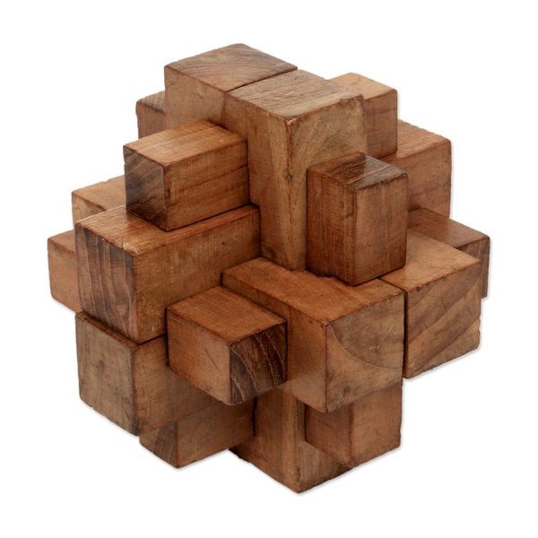 Alternate image for Javanese Artisan Crafted Recycled Teak Wood Puzzle Dont Forget