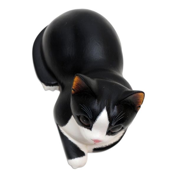 Alternate image for Hand Carved Suar Wood Cat Statuette Reclining Cat