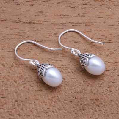 Alternate image for Cultured Pearl Dangle Earrings in White from Bali Mermaid Teardrops in White