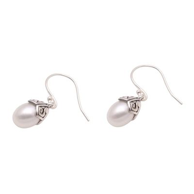 Alternate image for Cultured Pearl Dangle Earrings in White from Bali Mermaid Teardrops in White