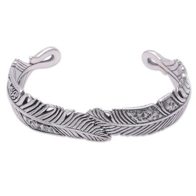 Alternate image for Sterling Silver Feather Cuff Bracelet from Bali Virtuous Feather