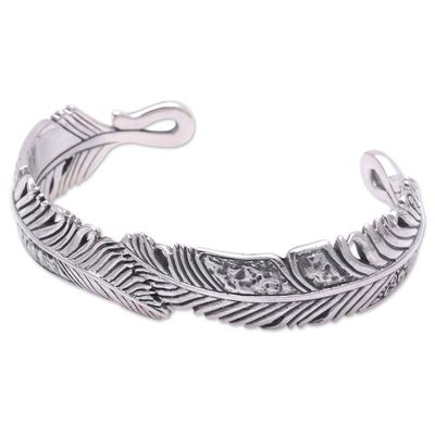 Alternate image for Sterling Silver Feather Cuff Bracelet from Bali Virtuous Feather