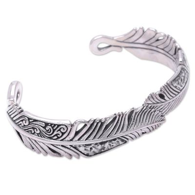 Alternate image for Sterling Silver Feather Cuff Bracelet from Bali Virtuous Feather