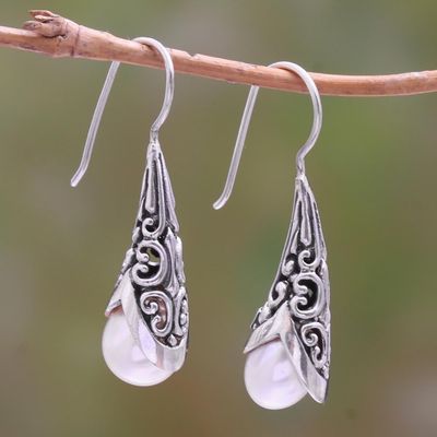 Alternate image for White Cultured Pearl Drop Earrings from Bali Emerging Beauty in White