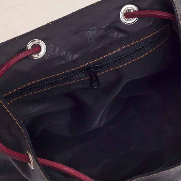 Alternate image for Handcrafted Crimson and Black Leather Backpack from Peru Ancient Elegance