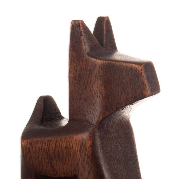 Alternate image for Set of 2 Handmade Minimalist Dog-Themed Cedarwood Figurines Faithful Friends