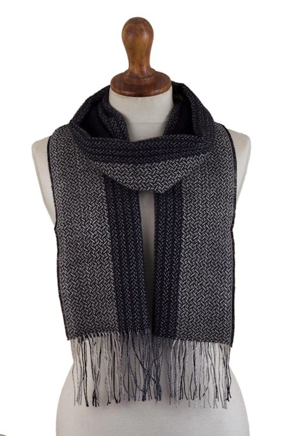 Alternate image for Unisex Alpaca Blend Scarf Night Wolf