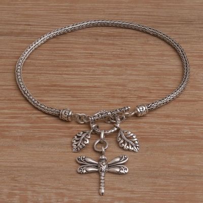 Alternate image for Sterling Silver Dragonfly Charm Bracelet from Bali Dragonfly Dynasty