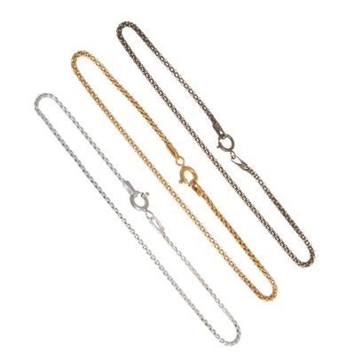 Alternate image for Gold and Sterling Silver Chain Bracelets Set of 3 Glamorous Medley
