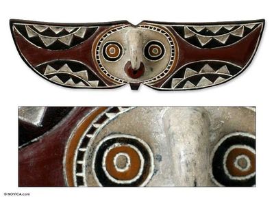 Alternate image for Fair Trade Burkina Faso Wood Mask Bwa Butterfly Bird