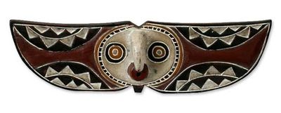 Alternate image for Fair Trade Burkina Faso Wood Mask Bwa Butterfly Bird