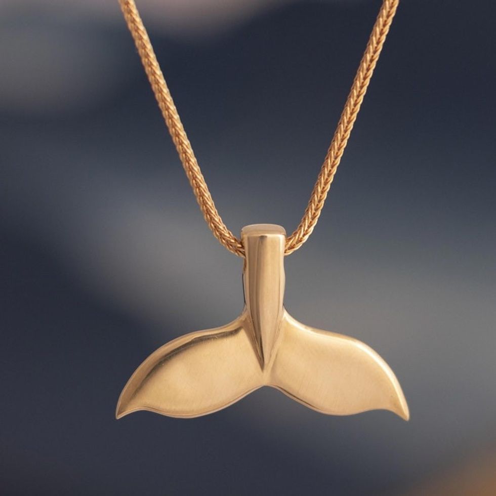 Artisan Crafted Whale-Themed Pendant Necklace 'Mighty Whale'