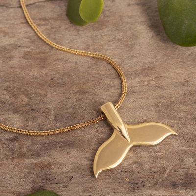 Alternate image for Artisan Crafted Whale-Themed Pendant Necklace Mighty Whale