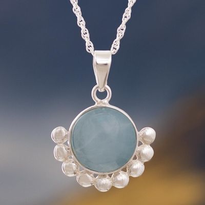 Alternate image for Blue Opal Pendant Necklace from Peru Bauble Delight