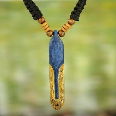Alternate image for Hand Crafted African Ethnic Style Wood Pendant Necklace Afadjato Mountain