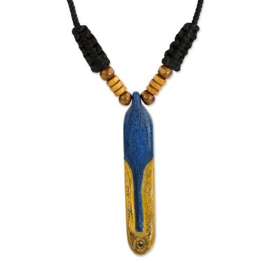 Alternate image for Hand Crafted African Ethnic Style Wood Pendant Necklace Afadjato Mountain