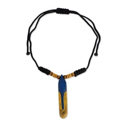 Alternate image for Hand Crafted African Ethnic Style Wood Pendant Necklace Afadjato Mountain