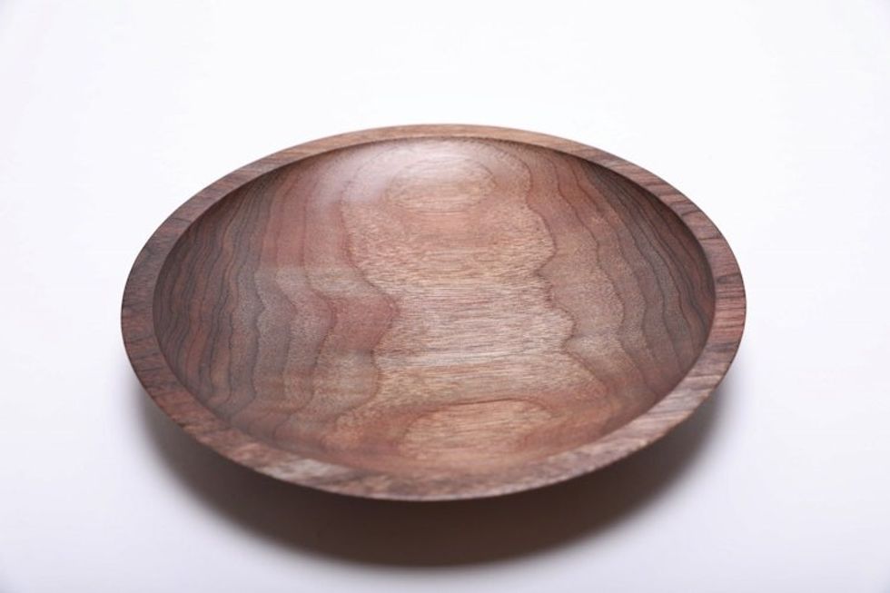 #2077 Rainbow Walnut Wooden Bowl 9 1/4" x 1 1/2"