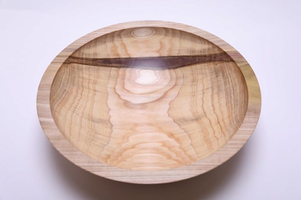 #2411 Large Tulip Poplar Wooden Fruit and Salad Bowl 14 3/8" x 4 3/8"